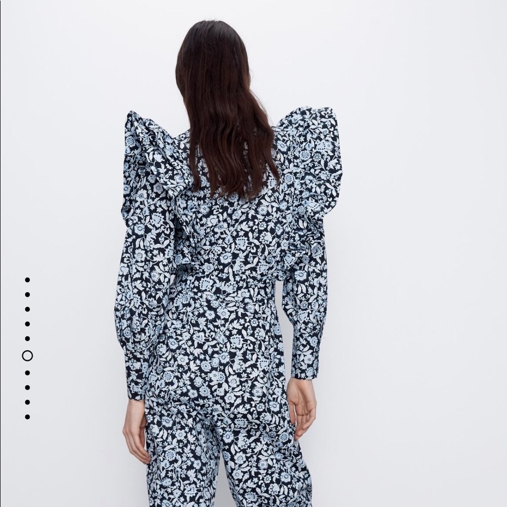 NWT Zara Print Poplin Jumpsuit size XS - Picture 7 of 7